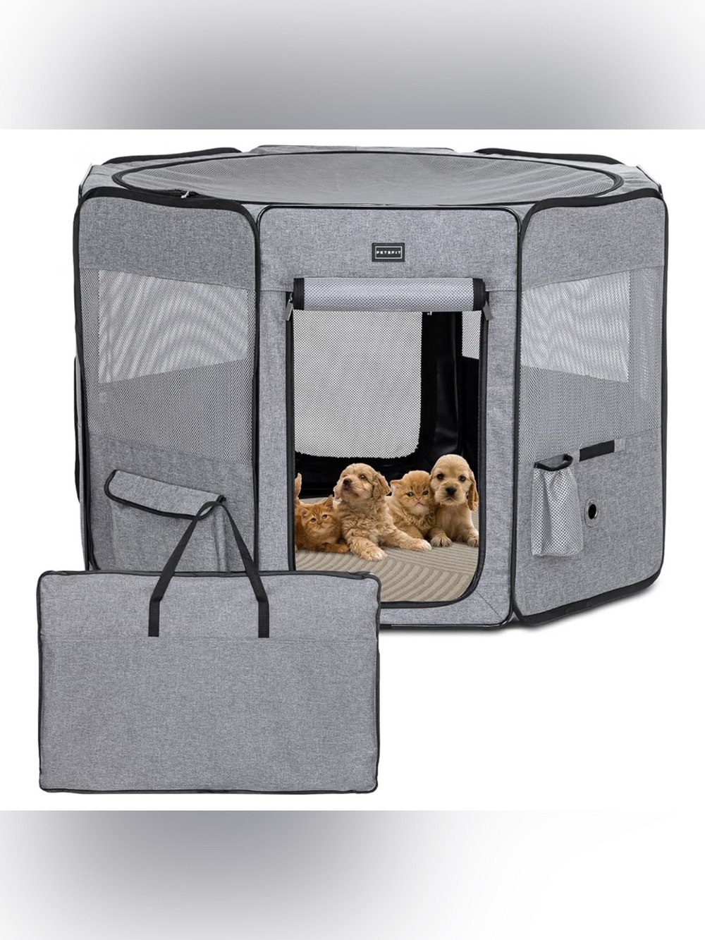 Like New Grey Collapsible Dog Playpen (36"L x 36"W x 21"H)